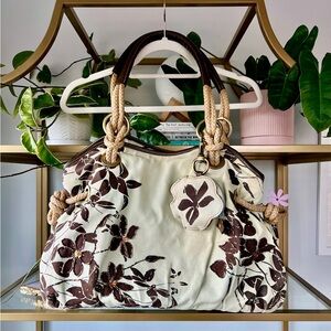 Nine West Floral Canvas Rope Handle Tote Bag
